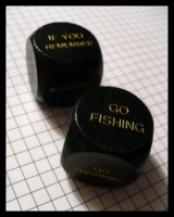 Dice : Dice - 6D - Retirement Dice - Gold words on Black